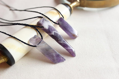 Amethyst Crystal Stone Pendant - Raw Elegance