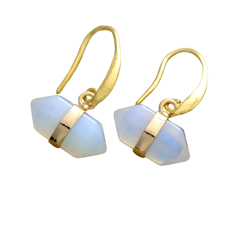 18K Gold Plated Opal Stone Earrings | Natural Gemstone