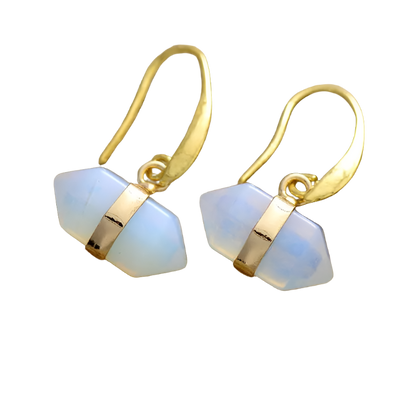 18K Gold Plated Opal Stone Earrings | Natural Gemstone