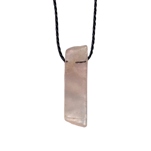 Rose Quartz Crystal Stone Pendant - Raw Elegance