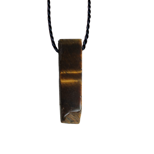 Tiger Eye Stone Pendant - Raw Elegance