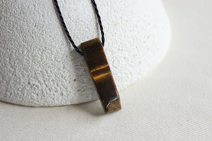 Tiger Eye Stone Pendant - Raw Elegance