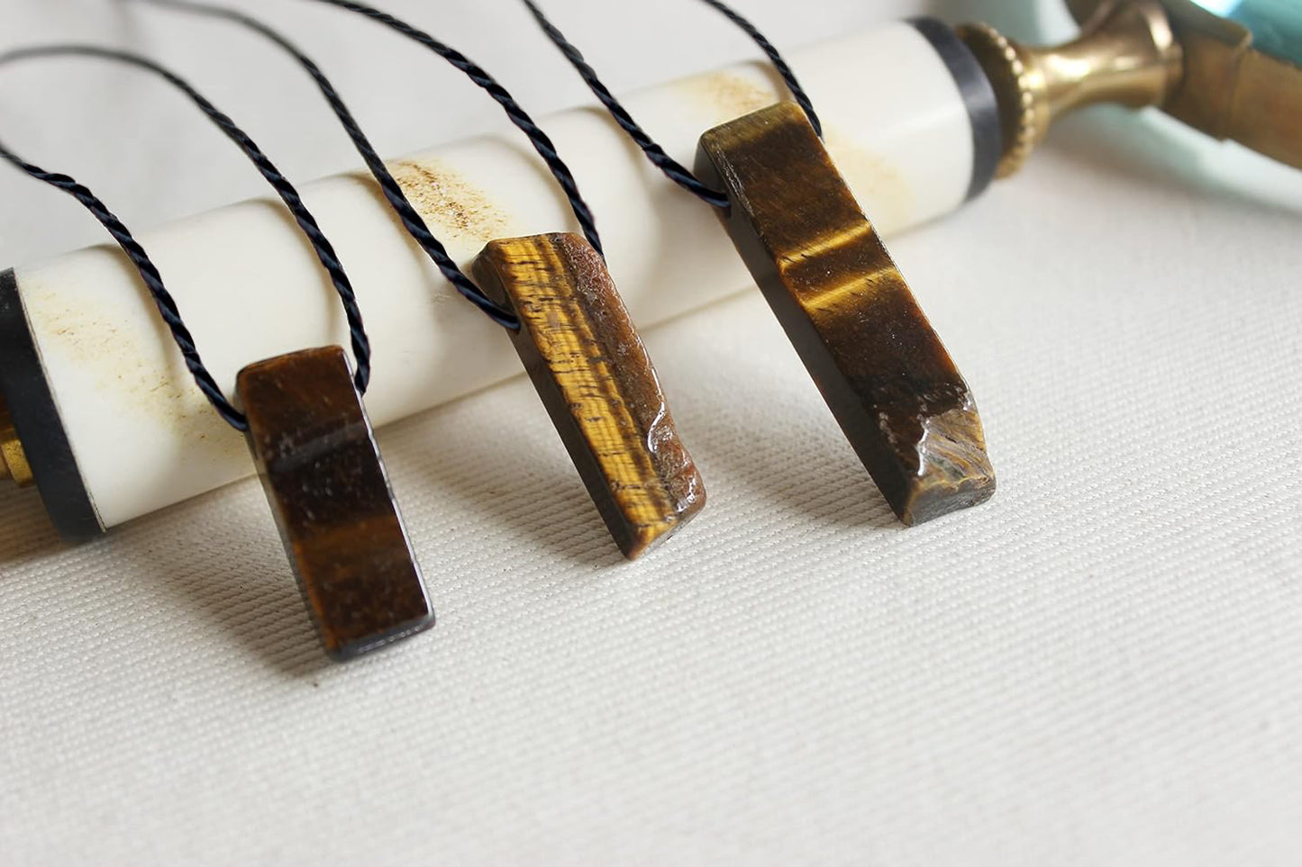 Tiger Eye Stone Pendant - Raw Elegance