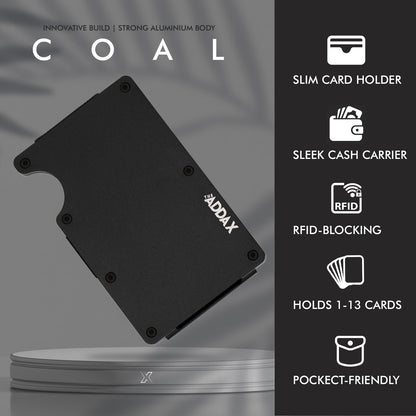 ALUMINUM SMART WALLET – COAL (PRE-ORDER)