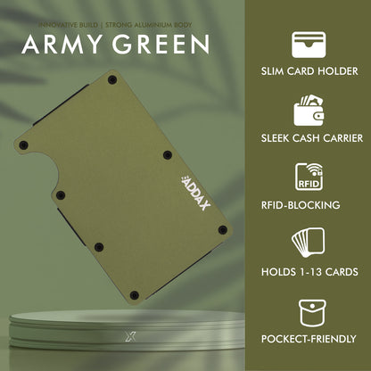 ALUMINUM SMART WALLET – ARMY GREEN