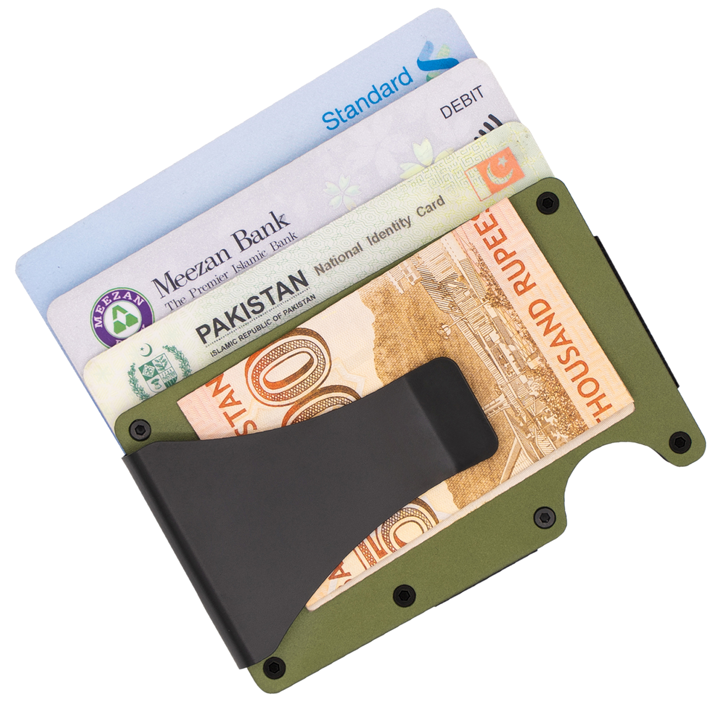 ALUMINUM SMART WALLET – ARMY GREEN