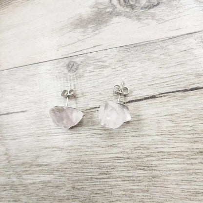 Radiant Natural Raw Crystal Earrings Handcrafted Beauty