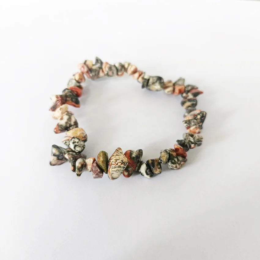 Natural Crushed Stone Single Bracelet