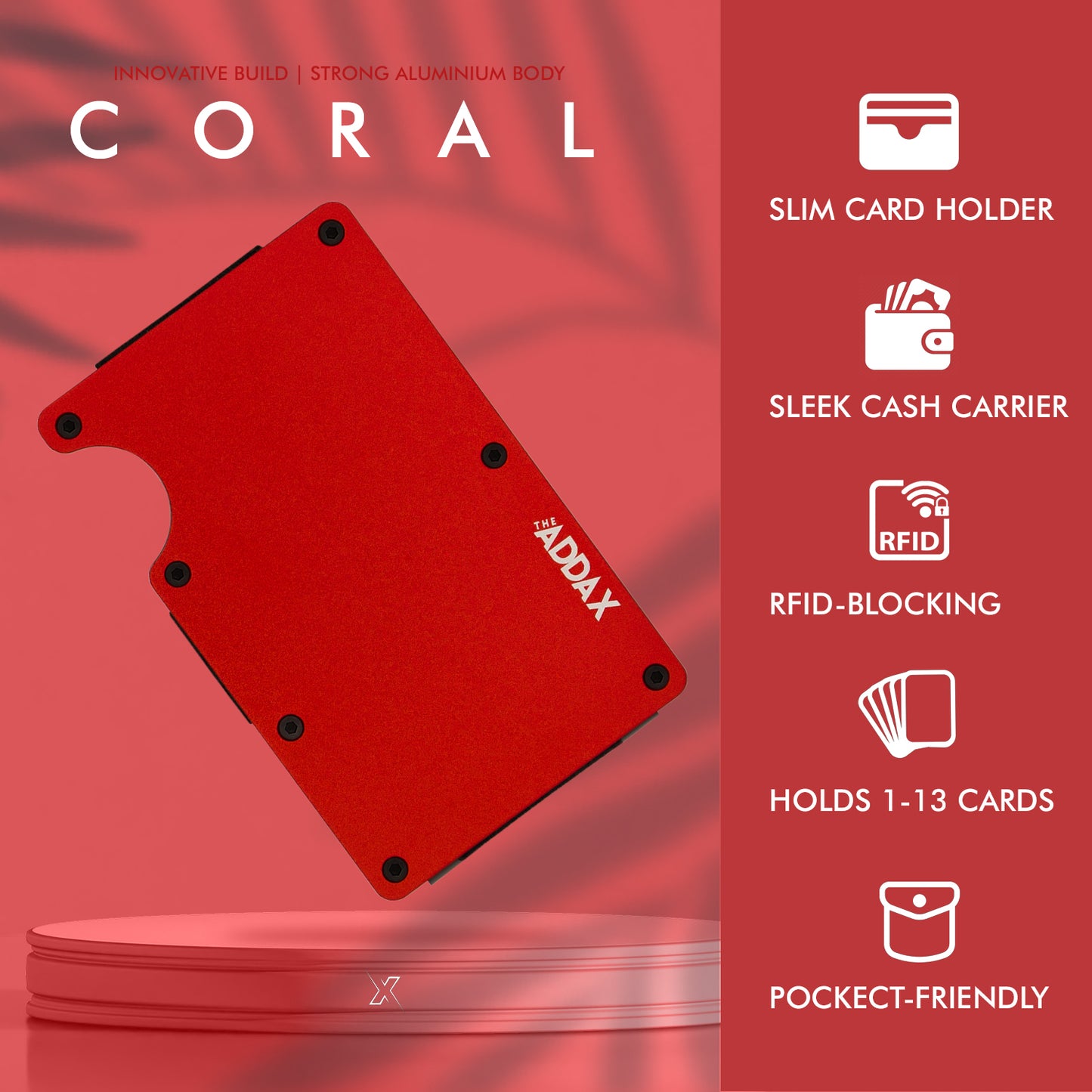 ALUMINUM SMART WALLET – CORAL